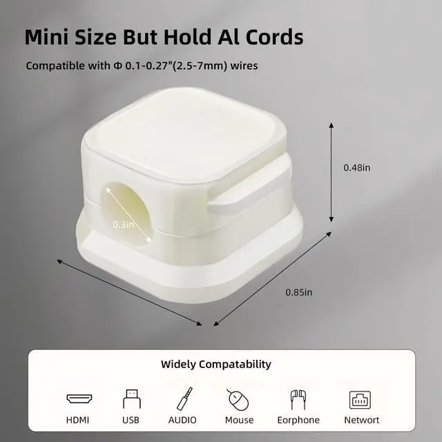 Alt view image 2 of 7 - 6 Pcs Magnetic Cable Clips, Cable Management, Office Desk Accessories, Cord Organizer, Cable Smooth Adjustable,for Desk, Wall, Car, Motorcycle,Home Office, Phone Cable Management (White)