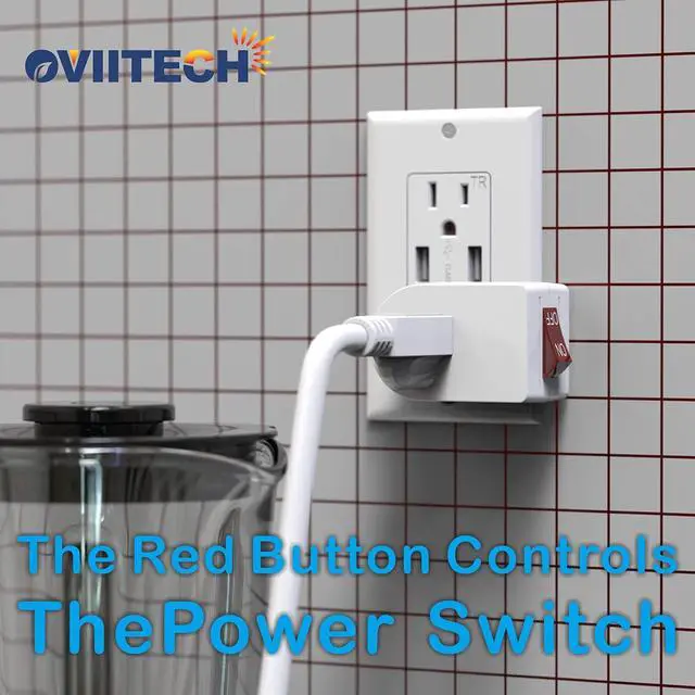 Alt view image 6 of 6 - 2 Pack Grounded Outlet Wall Tap Adapter with On/Off Power SwitchSingle Outlet with Switch in White