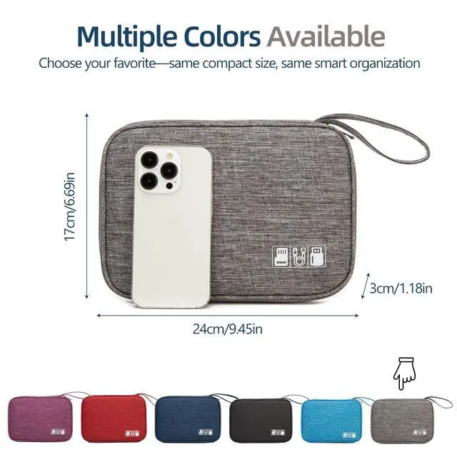 Alt view image 4 of 7 - Electronic Organizer Case for Chargers, Cables & Tech Accessories | Organize chargers, cables, power banks and gadgets with elastic loops and mesh pockets in a slim travel-friendly design