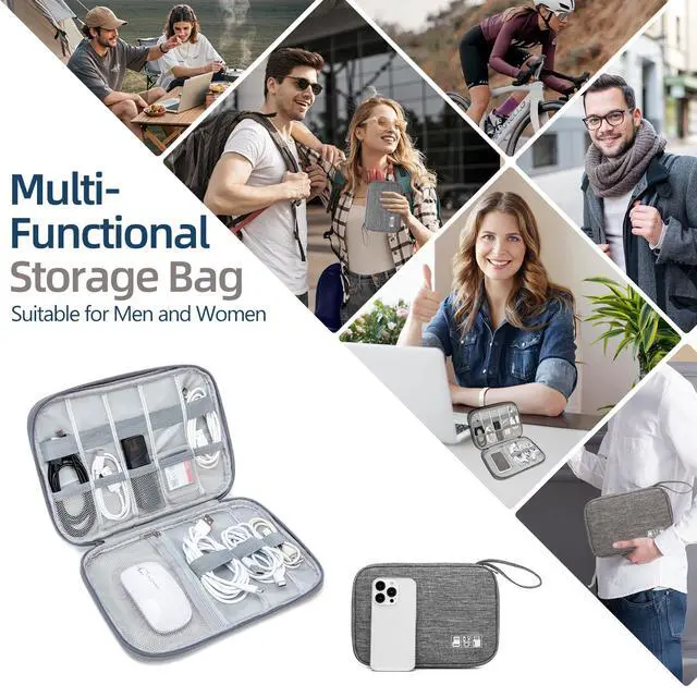 Alt view image 7 of 7 - Electronic Organizer Case for Chargers, Cables & Tech Accessories | Organize chargers, cables, power banks and gadgets with elastic loops and mesh pockets in a slim travel-friendly design