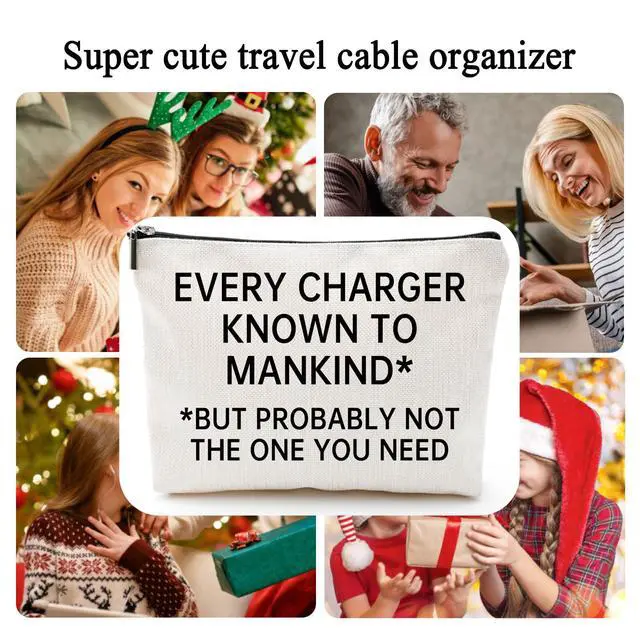 Alt view image 2 of 5 - Travel Cable Organizer Pouch Electronic Accessories Carry Case Portable Waterproof Storage Bag, Gift for Gadget Lovers or Frequent Flyers, Christmas Gifts for Dad, Husband, Man, Mum, Sisters