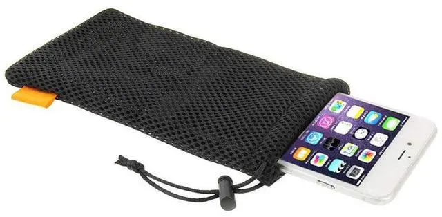 Main image of 5-Pack Nylon Mesh Drawstring Storage Pouch Bag - 3.5 x 7.3 Inch Multi Purpose Travel & Outdoor Activity Pouch for Cell Phone,Sunglass,Electronic Gadgets, Black