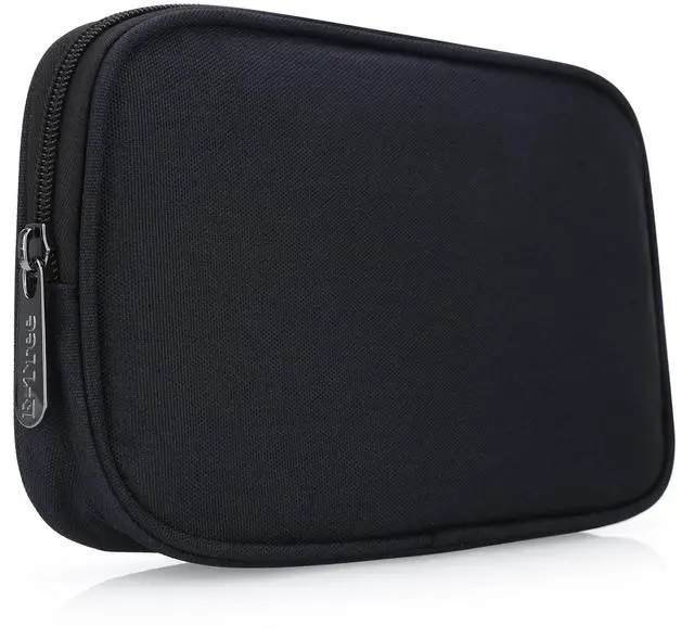 Main image of Travel Tech Organizer Bag (8.66" x 5.51") Canvas Electronics Accessories Case for Mouse, USB-C Charger, Cables, Power Bank, SSD, Dongle, Hub & Earphone | Toiletry & Cosmetics Pouch | Black
