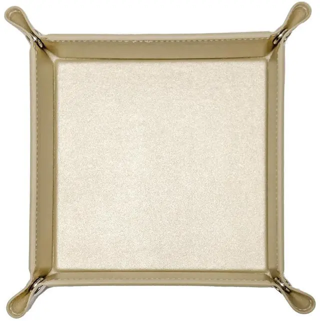 Alt view image 7 of 7 - Small Valet Tray, Jewelry Tray for Rings Watches Earrings, Entryway Catchall Caddy for Coins Keys Change, Nightstand Bedside Valet Holder, Trays for Electronic Gadgets, Pale Gold