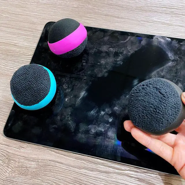 Alt view image 3 of 6 - Awesome Screen Cleaning Ball, Dual Action Microfiber Cloth, for Touch Screen Smart Phones/Tablets/Laptops, Pack of 3