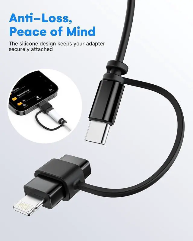 Alt view image 7 of 7 - MFi Certified USB C to Lightning Adapter 2-Pack | 27W Fast Charging & Data Sync, For iPhone 14/13/12/Pro/Max,iPad,AirPods, With Anti-Loss Lanyard,20000+Plug, Not for Audio/OTG