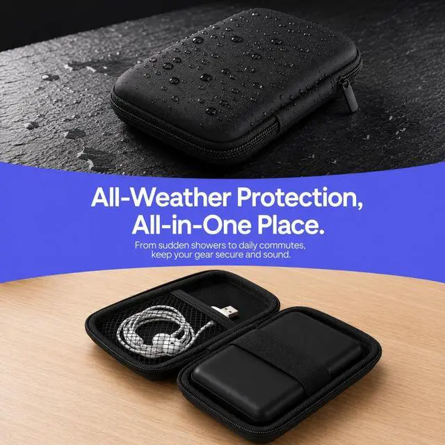 Alt view image 2 of 7 - 2pcs Travel Gadget Bag Compact Shockproof Electronic Accessories Organizer Pouch for Cable Charger Power Bank Earphones Storage