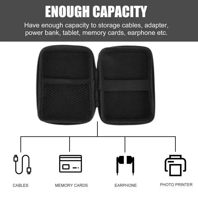 Alt view image 7 of 7 - 2pcs Travel Gadget Bag Compact Shockproof Electronic Accessories Organizer Pouch for Cable Charger Power Bank Earphones Storage