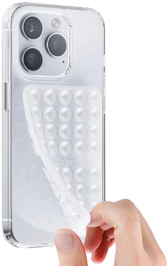Main image of Silicone Double Sided Suction Cup Phone Case Mount, Transparent | Sticky Phone Grip with Higher Suction Power for iPhone, Hands-Free Phone Accessories Holder for Selfies and Videos