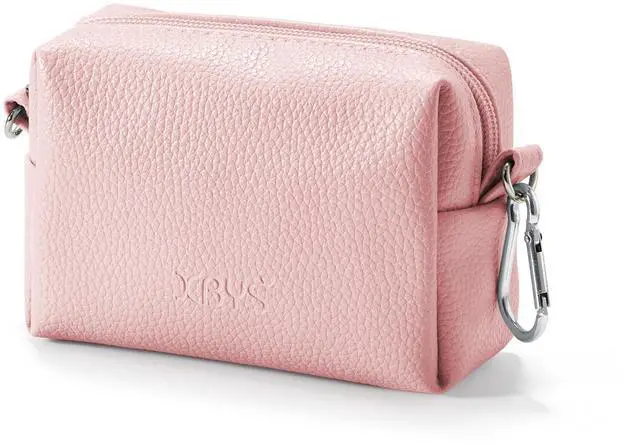 Main image of Small Tech Pouch, Compact Electronics Organizer Travel Case, Pink | Cable Organizer Bag for Chargers, Power Banks, Hard Drives, Earbuds, Cords and Digital Accessories, with Metal Carabine