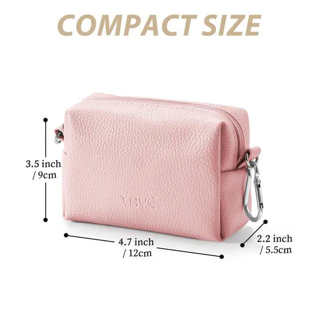 Alt view image 2 of 7 - Small Tech Pouch, Compact Electronics Organizer Travel Case, Pink | Cable Organizer Bag for Chargers, Power Banks, Hard Drives, Earbuds, Cords and Digital Accessories, with Metal Carabine