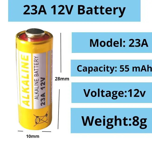 Alt view image 2 of 5 - 23A 12V Alkaline Battery (5-Pack) for Remotes, Car Alarms and Doorbells | For compact wireless electronic gadgets