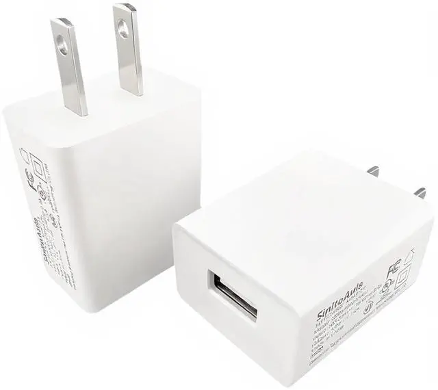Main image of UL Listed USB Wall Charger Block - 5W (5V1A), White, 2-Pack | Power Adapter for Outlet, Plug for Cell Phones, Tablets, Earphones, Power Banks, Smart Wearables and More Electronic Gadgets