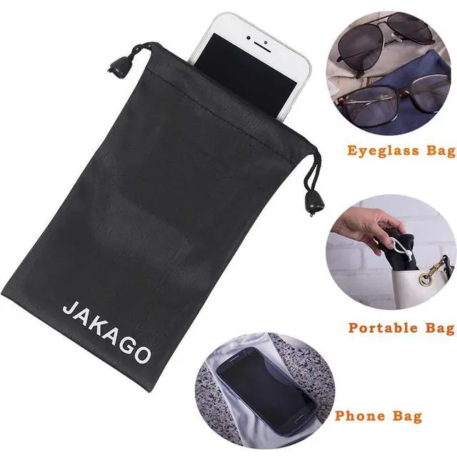 Alt view image 6 of 7 - 2 Pack Cell Phone Storage Bag Soft Microfiber Glasses Sleeve Pouch Waterproof Sunglasses Bag Electronic Gadgets Case Cover With Drawstring Closure
