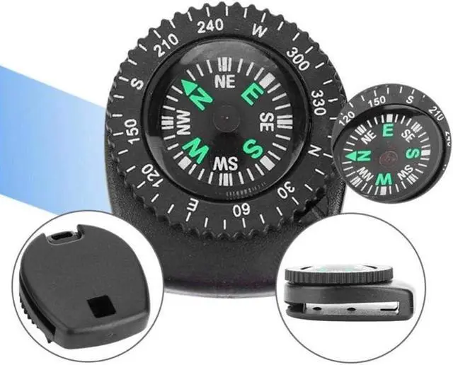 Alt view image 5 of 7 - Black Button Compass Mini Survival Compass Compass for Hiking Oil Filled Compass Mini Pocket Compass for Camping, Hiking, Boating Electronics and Gadgets