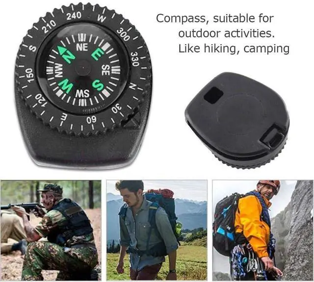 Alt view image 7 of 7 - Black Button Compass Mini Survival Compass Compass for Hiking Oil Filled Compass Mini Pocket Compass for Camping, Hiking, Boating Electronics and Gadgets