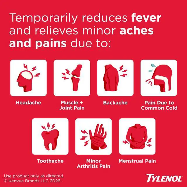 Alt view image 2 of 7 - Extra Strength Caplets, 500 mg Acetaminophen, 100 Ct | Fast & Strong Pain Relief, Fever Reducer for Adults, Gentle on Stomach, For Headaches, Backaches & Minor Arthritis