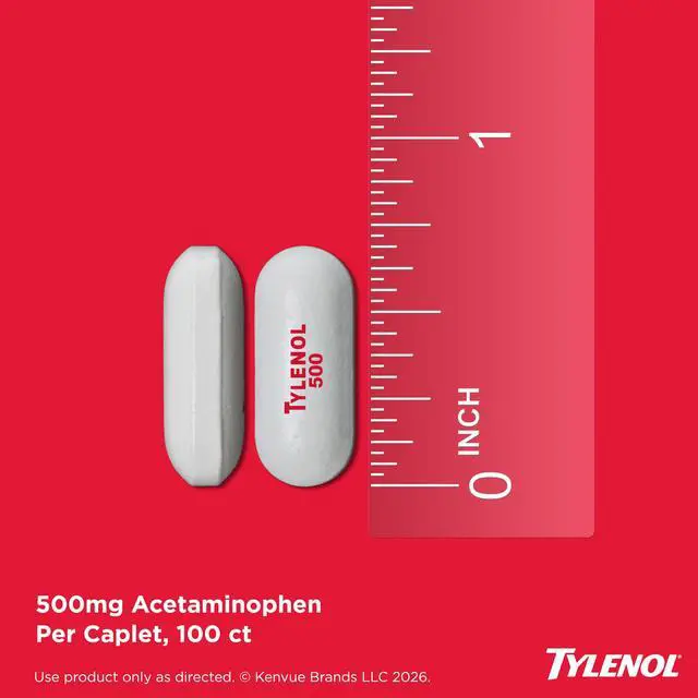 Alt view image 5 of 7 - Extra Strength Caplets, 500 mg Acetaminophen, 100 Ct | Fast & Strong Pain Relief, Fever Reducer for Adults, Gentle on Stomach, For Headaches, Backaches & Minor Arthritis