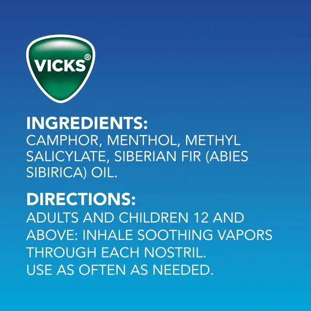 Alt view image 7 of 7 - VapoInhaler, On-the-Go Portable Nasal Inhaler, Non-Medicated, With Refreshing Vicks Vapors, Menthol Scent , 2 Scented Sticks