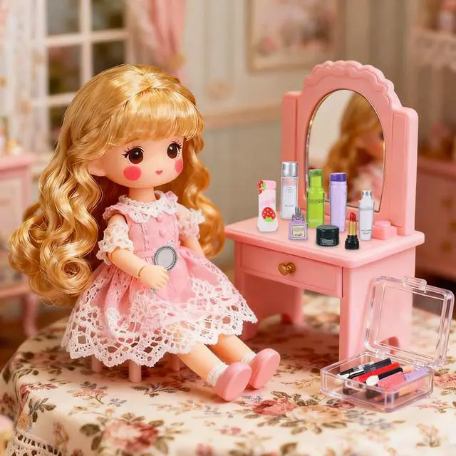 Alt view image 4 of 7 - 75Pcs Dollhouse Mini Jewelry Storage Case Miniature Bathroom Accessories | Dollhouse Makeup Set Towel Cosmetic Toothbrush Shampoo Perfume Hair Dryer Comb Doll Backpack Micro Scene