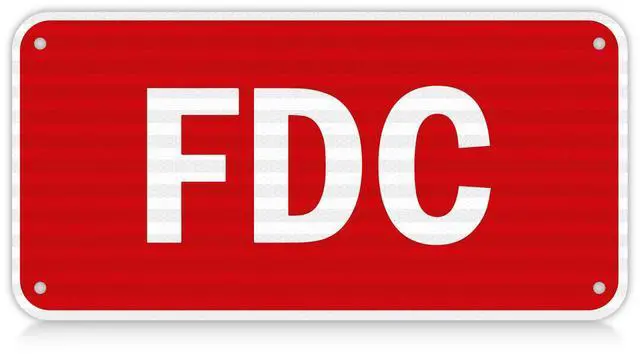 Main image of FDC Sign 12" x 6", Fire Department Connection Sign, 60 MIL | Engineer Grade Honeycomb Reflective Aluminum, UV Protected, Pre-drilled holes and Weatherproof