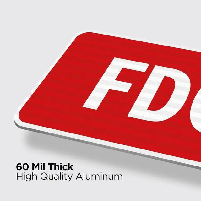 Alt view image 5 of 7 - FDC Sign 12" x 6", Fire Department Connection Sign, 60 MIL | Engineer Grade Honeycomb Reflective Aluminum, UV Protected, Pre-drilled holes and Weatherproof