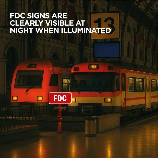 Alt view image 6 of 7 - FDC Sign 12" x 6", Fire Department Connection Sign, 60 MIL | Engineer Grade Honeycomb Reflective Aluminum, UV Protected, Pre-drilled holes and Weatherproof