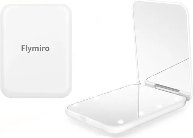 Main image of Compact Mirror, 1x/3x Magnification Mini Mirror for Purse, Pocket, Handheld, Stocking Stuffers, Travel Makeup, 2-Sided Foldable, Small Mirror with Led Lights