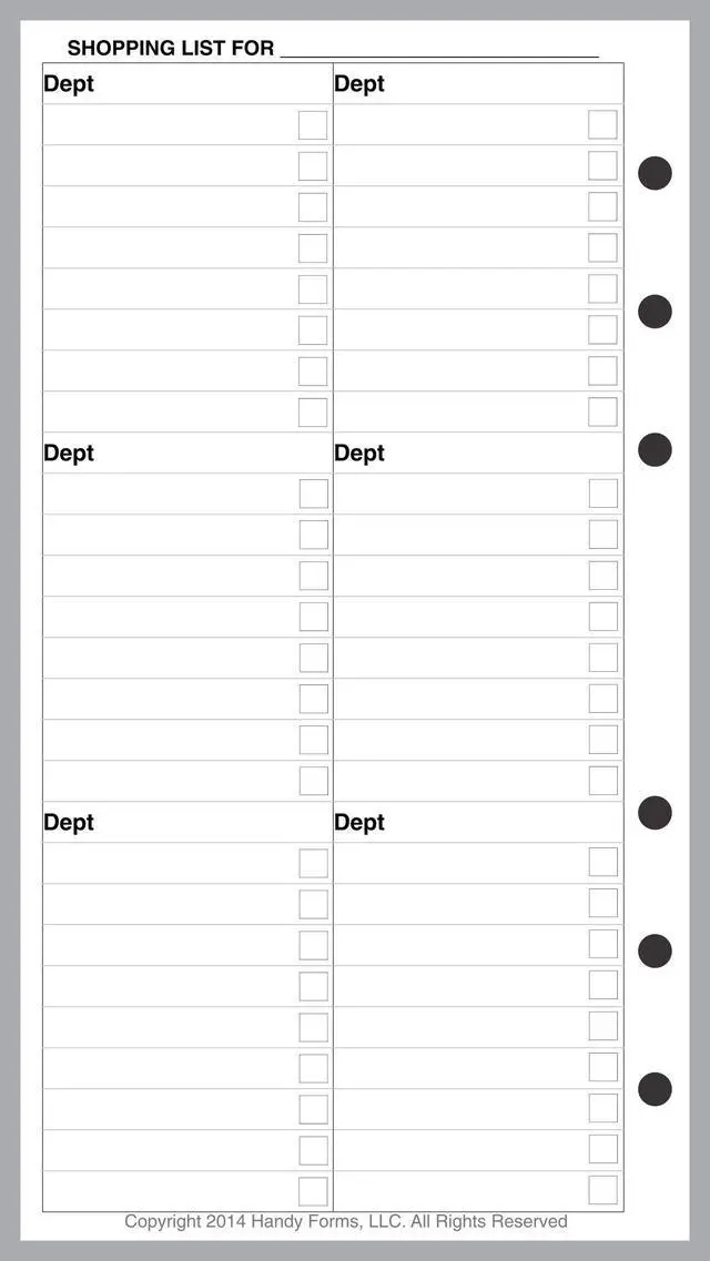 Alt view image 2 of 3 - Personal Shopping List. 50 Sheets, 3.75" x 6.75" | For 6-Ring Personal Binders. Incl. Store, Department and Check-Off, Ink-friendly heavyweight paper. Archival Quality.