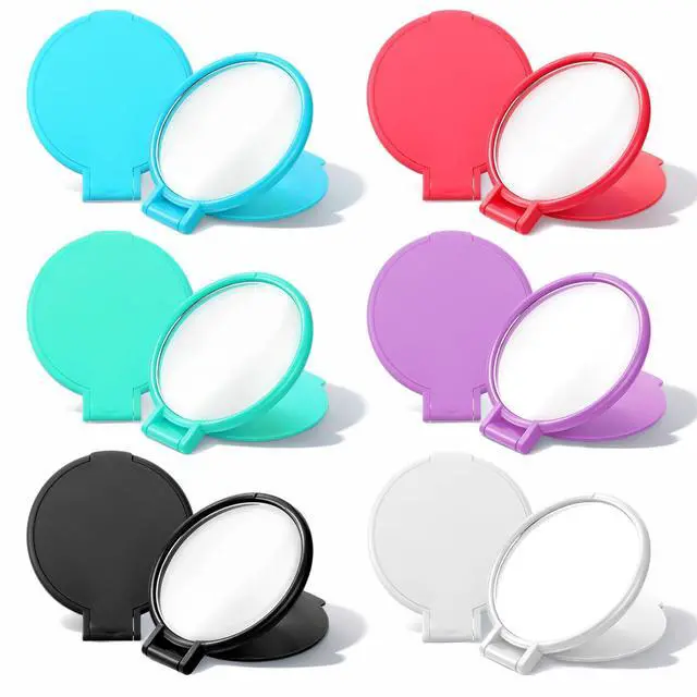 Main image of 6 Pcs Compact Mirrors, 2.4 in Mini Vintage Pocket Mirrors | Mini Round Folding Mirror for Purse Small Portable Travel Makeup Mirror Women Girls Travel Daily Use Party Favors