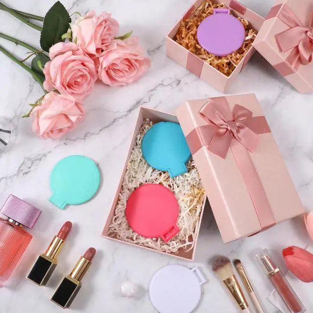 Alt view image 4 of 7 - 6 Pcs Compact Mirrors, 2.4 in Mini Vintage Pocket Mirrors | Mini Round Folding Mirror for Purse Small Portable Travel Makeup Mirror Women Girls Travel Daily Use Party Favors