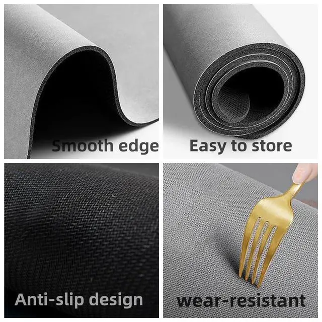 Alt view image 2 of 4 - Bath Mat-Rubber Backing Non SlipThin Bathroom Rugs Fit Under Door- Quick Dry Absorbent Faux Suede Surface Grey Bathroom Floor Mats-Shower Rug for in Front of Bathtub Shower Gray 24x17