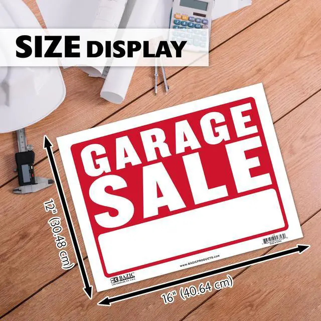 Alt view image 2 of 7 - Garage Sale Sign, 12 x 16 in, Weather Resistant, Tapes, Tacks, Or Frames, for Yards Windows Real Estate