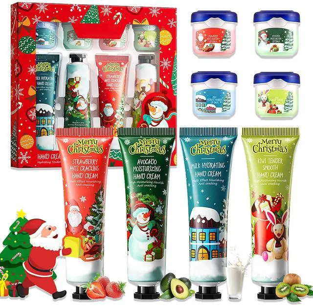 Main image of 8Pcs Hand Cream and Lip Balm Sets, Repair dry skin for Christmas Gifts | Travel Set Multiple Fragrances, Hydration & Non-Sticky, Reduce Fine Lines, For Dry, Scaly, Dullness Skin, Perfect Women Gift