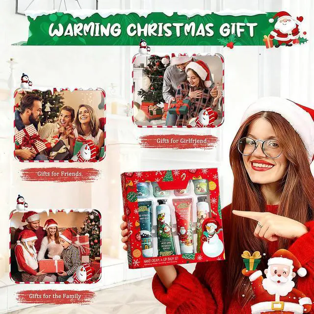 Alt view image 7 of 7 - 8Pcs Hand Cream and Lip Balm Sets, Repair dry skin for Christmas Gifts | Travel Set Multiple Fragrances, Hydration & Non-Sticky, Reduce Fine Lines, For Dry, Scaly, Dullness Skin, Perfect Women Gift