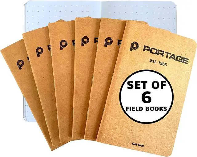 Main image of Small Dot Grid Notebook- 6 Notepads for Field Notes, Dot Grid Small Sketch Book, Pocket Notebook Journal for Taking Notes in the Field 3.5 x 5.5 Inches, 64 Pages, (Pack of 6)