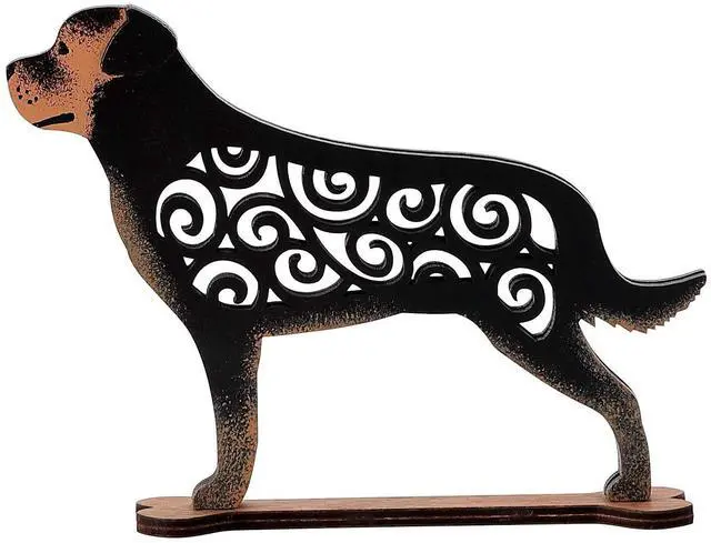 Main image of Flourish Rottweiler Dog Decor Figurine, 5 Inch, Brown and Black