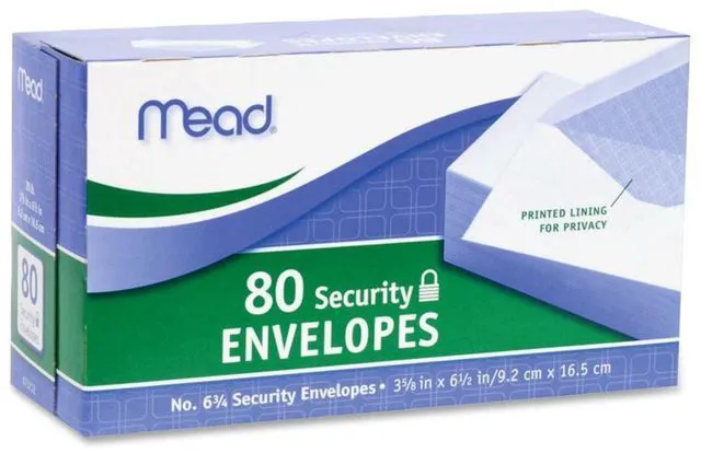 Alt view image 2 of 2 - #10 Security Envelopes, 40 Count (75214), Pack of 2 = 80 Envelopes