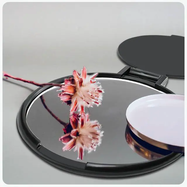 Alt view image 2 of 7 - Mini Round Folding Mirror Portable Pocket Mirror Makeup Mirror for Purse Travel Makeup Mirror for Women Girls Daily Use (20 Pcs Black)