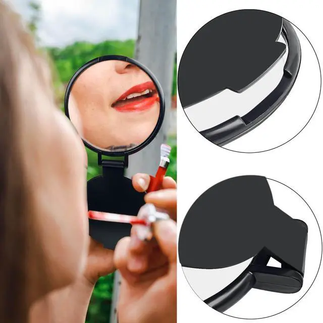 Alt view image 6 of 7 - Mini Round Folding Mirror Portable Pocket Mirror Makeup Mirror for Purse Travel Makeup Mirror for Women Girls Daily Use (20 Pcs Black)