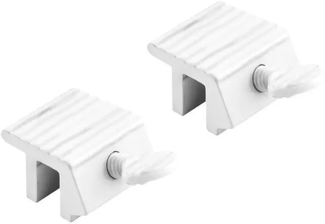 Main image of U 9802 Extruded Aluminum Sliding Window Lock, 1/4 Inch, White, 2 Pack