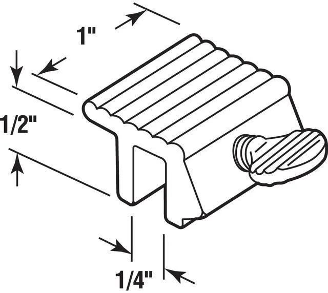 Alt view image 2 of 2 - U 9802 Extruded Aluminum Sliding Window Lock, 1/4 Inch, White, 2 Pack