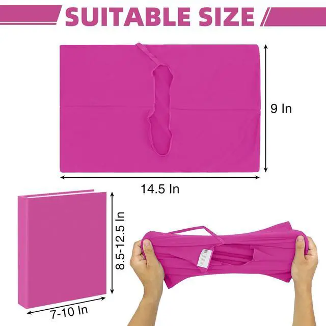 Alt view image 2 of 7 - Rose Fabric Book Cover Jumbo, 1 Pack, 9x11 Inch, Adjustable | for Hardcover, Up to 10"x12.5", Stretchable Decorative Cloth Book Sox for Book Lovers, School Book Sleeve Protector for Teens