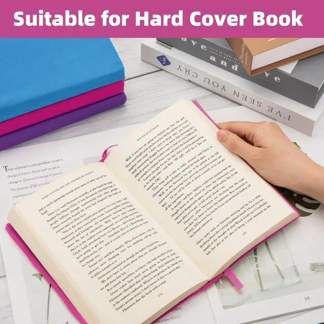 Alt view image 5 of 7 - Rose Fabric Book Cover Jumbo, 1 Pack, 9x11 Inch, Adjustable | for Hardcover, Up to 10"x12.5", Stretchable Decorative Cloth Book Sox for Book Lovers, School Book Sleeve Protector for Teens
