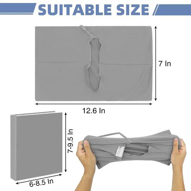 Alt view image 2 of 7 - Gray Fabric Book Cover for Hardcover, 1 Pack, 6x9 Inch, Adjustable | Up to 8.5"x9.5", Stretchable Decorative Cloth Book Sox for Book Lovers, School Book Sleeve Protector for Teens