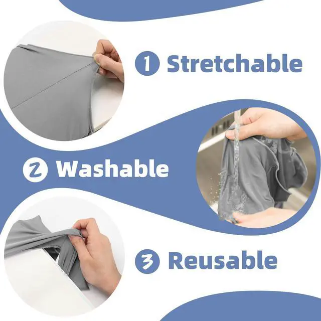 Alt view image 3 of 7 - Gray Fabric Book Cover for Hardcover, 1 Pack, 6x9 Inch, Adjustable | Up to 8.5"x9.5", Stretchable Decorative Cloth Book Sox for Book Lovers, School Book Sleeve Protector for Teens