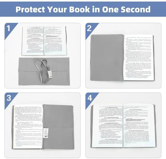 Alt view image 5 of 7 - Gray Fabric Book Cover for Hardcover, 1 Pack, 6x9 Inch, Adjustable | Up to 8.5"x9.5", Stretchable Decorative Cloth Book Sox for Book Lovers, School Book Sleeve Protector for Teens