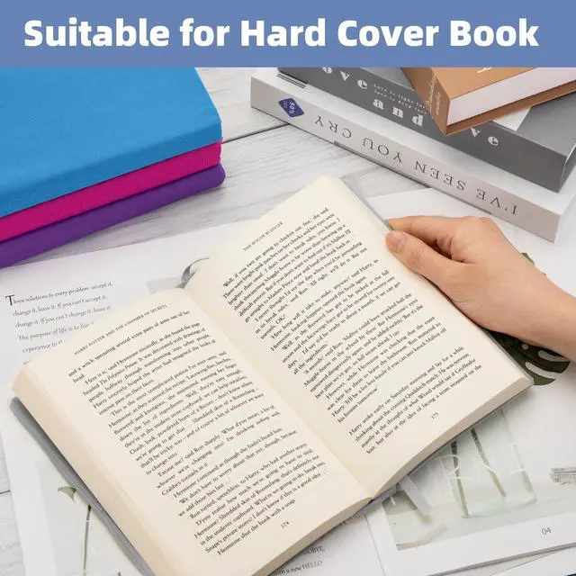 Alt view image 6 of 7 - Gray Fabric Book Cover for Hardcover, 1 Pack, 6x9 Inch, Adjustable | Up to 8.5"x9.5", Stretchable Decorative Cloth Book Sox for Book Lovers, School Book Sleeve Protector for Teens