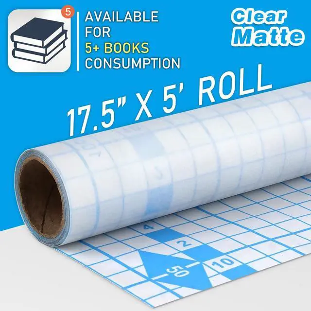 Alt view image 2 of 7 - Matte Clear Contact Paper, Self Adhesive Book Cover, 17.5in x 5ft