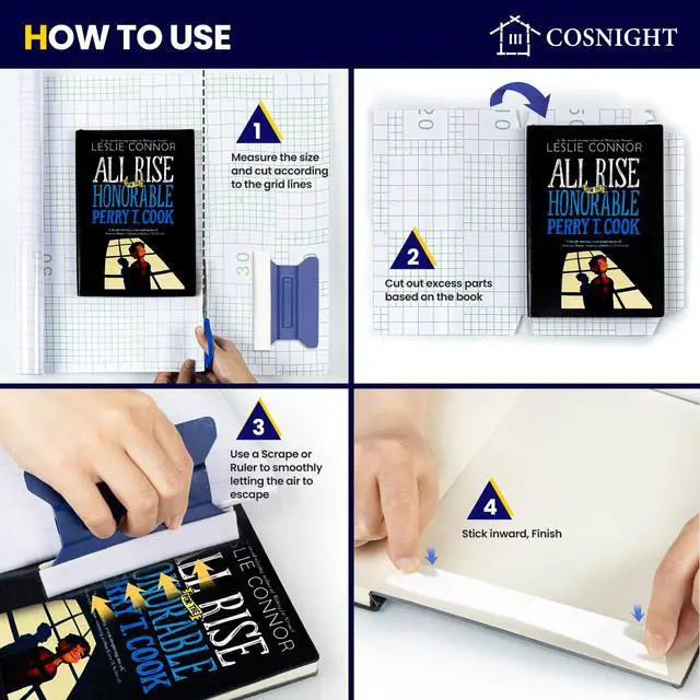 Alt view image 6 of 7 - Clear Contact Paper Peel and Stick for Book Cover Protector | 17.7in x 5ft/Roll Clear Self Adhesive to Cover Books and Documents